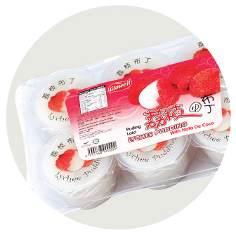 Lychee Pudding with Nata De Coco