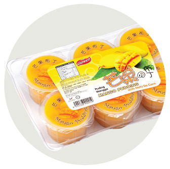 Mango Pudding with Nata De Coco